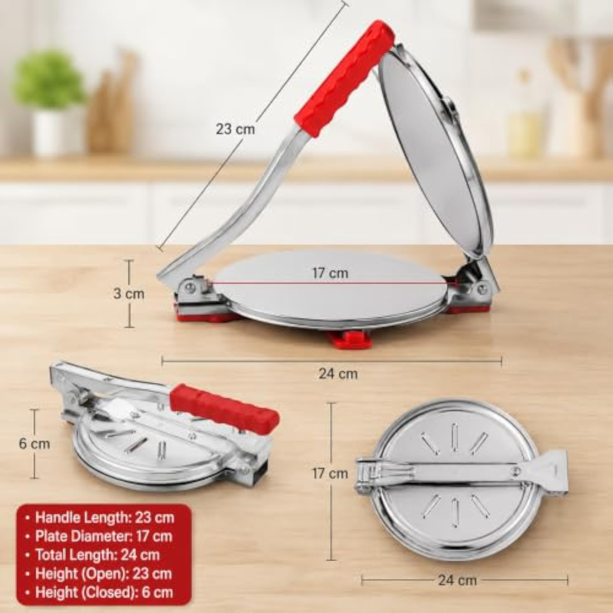 Stainless Steel Puri Maker and Dough Press
