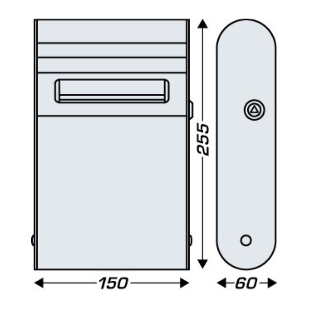 JVD Cendrier mural 1,5L en acier galvanisé - Idéal pour usage extérieur