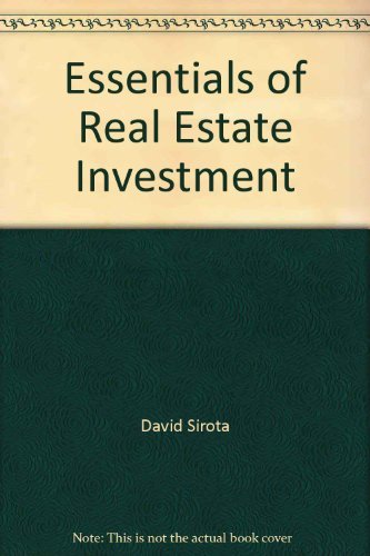 Essentials of real estate investment 0884626679 Book Cover