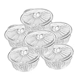 BUGUUYO 6 Stück Aluminiumfolienschüsseln: 1150 Ml Tragbares Camping-einwegkochgeschirr Mit Verdickten Deckeln Zum Backen, Erhitzen Und Servieren Von Mahlzeiten Im Freien