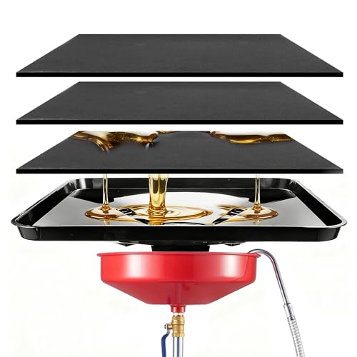 Noroeua 17892 22'' Transmission Drain Pan with Splash Guard - Large Leak-Proof Fluid Catch Pan for Oil Changes Compatible with Most Drain Systems