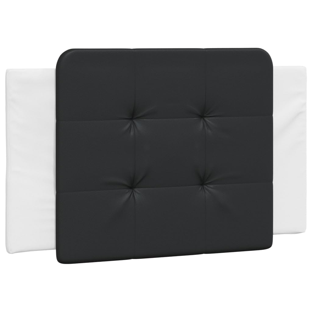 Genérico Cabecero de Cama Acolchado Zadar Cuero sintético Negro y Blanco 90 cm,Camas y Accesorios,Cabeceros y pies de cama-374842