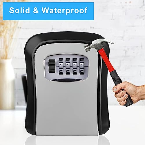 Welyours Key Safe Wall Mounted, Lock Box Outdoor, Combination Box, Waterproof and Security Lockbox, Cabinet Outside for Garage School Elderly Parents Spare House Storage, 10*7*4cm Welyours Key Safe Wall Mounted, Lock Box Outdoor, Combination Box, Waterproof and Security Lockbox, Cabinet Outside for Garage School Elderly Parents Spare House Storage, 10*7*4cm