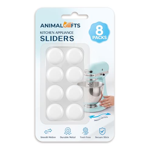 Image of 8PCS Appliance Sliders for Kitchen White,Self-Adhesive Small Kitchen Appliance Slider Hacks Easy to MovIing & Space Saving Must Have Gadgets Mixer Accessories for countertop
