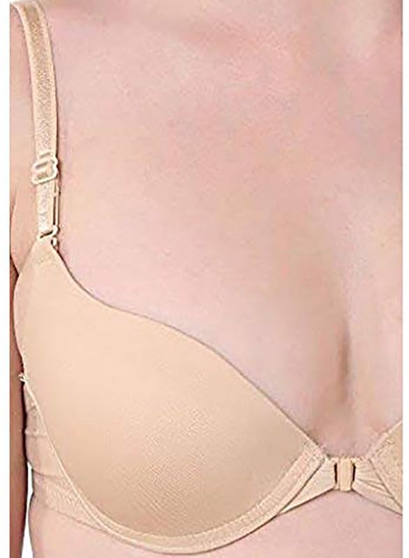 Image of Brachy Front Closure Push-Up Bra for Women, Padded Wired Seamless T-Shirt Bra, Multiway Strap Bra Invisible Fit