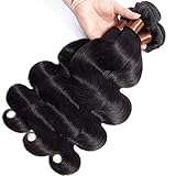 BLACKMOON HAIR Unprocessed Peruvian Virgin Hair Deep Wave One Bundle 18inch Cheap Virgin Human Hair Extension Natural Black Color (100+/-5g)/bundle Can be Dyed and Bleached (20 22 24, Body Wave bundles)
