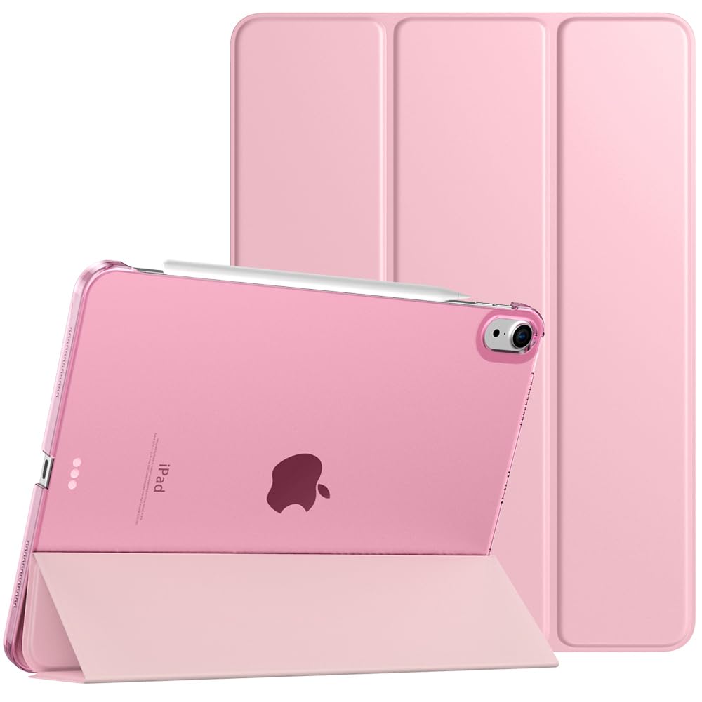 TiMOVO Etui do iPad Air 11" M4/M3/M2, Air 5./4. gen. 10,9", Nosegay Pink | Smukła podstawka, twarda półprzezroczysta tylna obudowa, obsługa Touch ID i automatyczne usypianie/wybudzanie