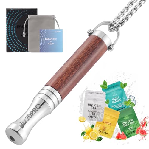Breathing Necklace with Resistance Breathing Necklace for Anxiety Relief Mint/melon/lemon Flavoured Breathings Necklaces With Resistance Filter Calm Breathlace Stop Stress Necklaces Anxiety Relief