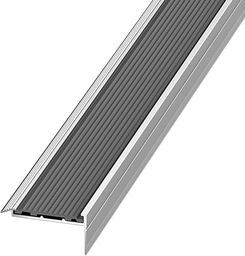 Nez de marche en aluminium gris profilé antidérapant en L pour escalier de bureau