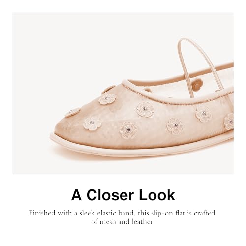 Coach Women's Emilia Mary Jane with Tea Rose Flat, Charcoal/Black, 84