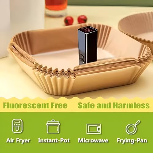 Air Fryer Paper Liners, 125 Pcs Instant Pot Air Fryer Liners, 9-Inch Square Air Fryer Disposable Paper Liner, Non-Toxic Reusable Air Fryer Inserts for Baking, Roasting Microwave (9 Inch Square) by Generic - Image 6
