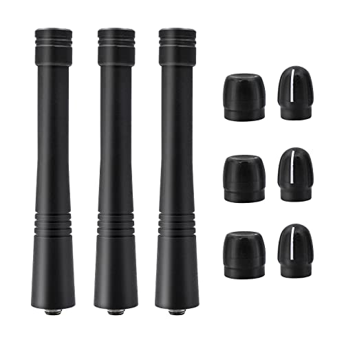 3Set VHF Stubby Antenna & Volume Knob + Channel Knob Cap for Motorola Radios CP200 CP200d CP150 CP040 PR400 HT750 HT1250 HT1550 PR860 EX500 EX600 Walkie Talkie Replacement Accessories