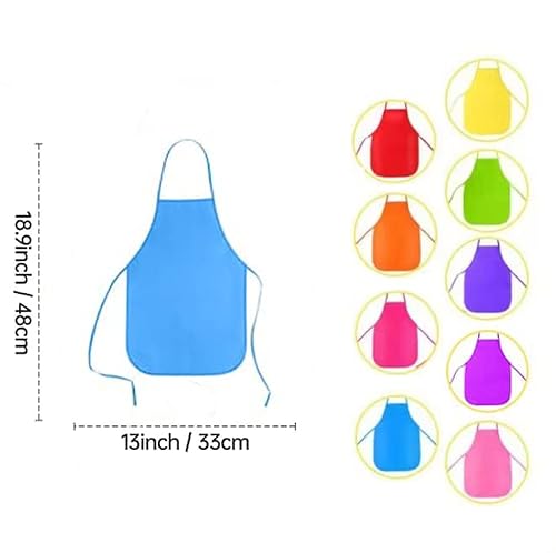 Hzxsdeg Kids Aprons 9 Pieces 9 Colors Children Artists Fabric Aprons - Classroom,Kitchen, Crafts And Art Painting Activity #TOP1