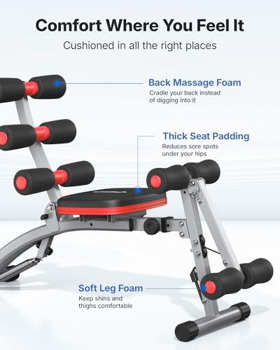 MERACH Ab Machine, Adjustable Ab Workout Bench for Home Gym, Multi-Functional Sit Up Exercise Equipment with 300 LBS Weight Capacity, Exercise Chair for Full Body Workout