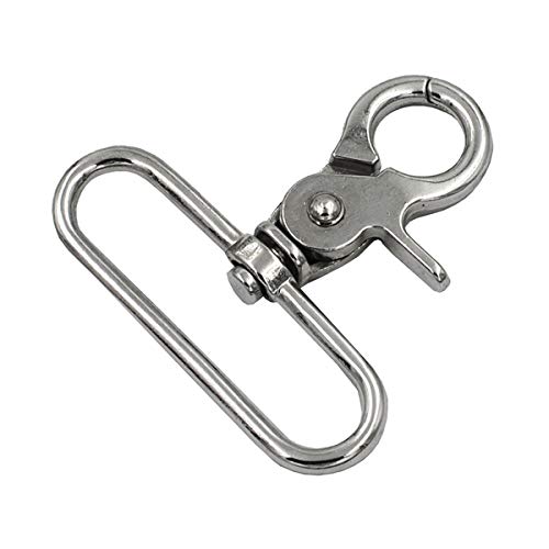 DGOL 8pcs 2 inch Zinc Alloy Webbing Strap Swivel Trigger Clip Snap Hook Lobster Fastener Clasps Buckles (Silver)