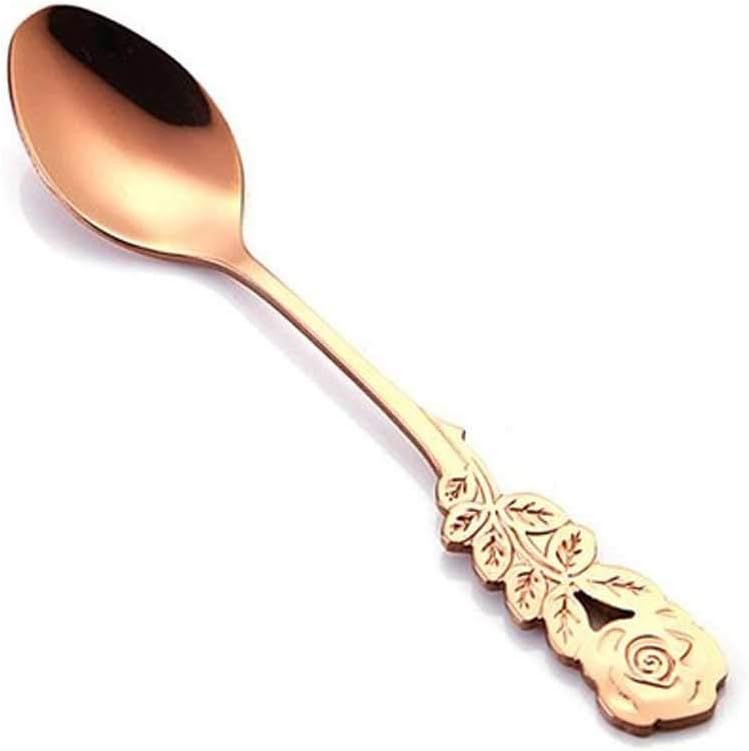 Coffee Spoon Stainless Steel Handle Latte ice Cream Sundae Coffee Spoon Spoon Stainless Steel (Color: F)