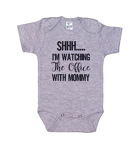 Ebenezer Fire Shh I'm Watching The Office With Mommy/Funny Baby Onesie/Newborn Outfit