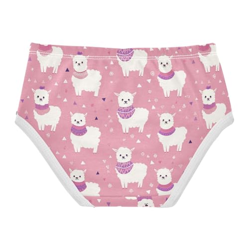 Wusikd Cute Alpaca Girls' Underwear Cotton Pink Girls Briefs Soft Toddler Underwear 2T2