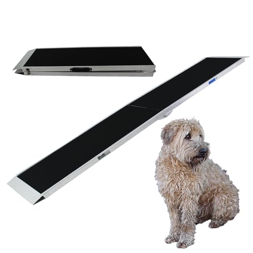 TRUTZHOLM Hunderampe klappbar 215 cm Traglast 180 kg Alu grau schwarz beschichtet Tierrampe Tasche
