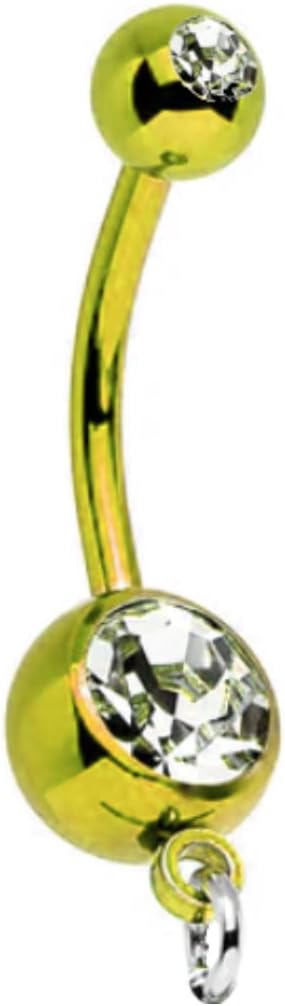 Add Your Own Charm Belly Ring - Gold Premium Titanium Anodized Body Jewelry Piercing