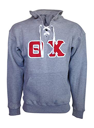 Mega Greek Mens Theta Chi Sports Lace Hooded Sweatshirt