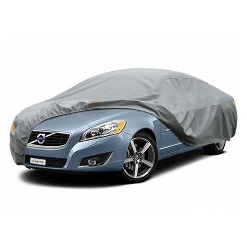Kayme Heavy Duty Car Cover Custom Fit Volvo C70 (2009-2013) Waterproof All Weather for Automobiles, Full Exterior Covers Sun Rain UV Protection.（Del