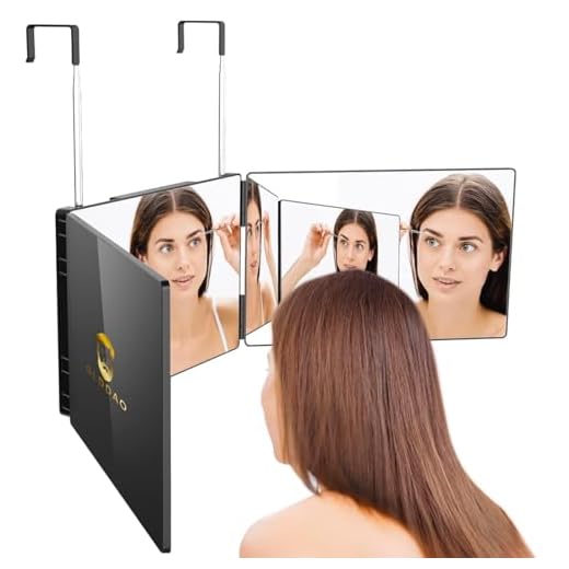 GLDDAO 3 Way Mirror for Self Hair Cutting, 360 Trifold Barber Mirrors 3 Sided Makeup Mirror to See Back of Head, Used for Hair Coloring, Braiding, DIY Haircut Tool are Good Gifts for Men Women