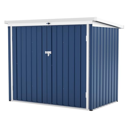 Outdoor Storage Shed,80 Cu.Ft Outdoor Trash Storage Box 5.8x3.3 FT with Lockable Door&Sloped Roof,Cabinet with Multi-Use Rust Prevention Galvanized St