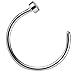 Produktbild Piersando Fake Piercing Hoop Ring Clip On Klemmring für Septum Tragus Helix Nase Lippe Ohr Intim Nippel Brust Hufeisen Silber 0,8mm x 8mm