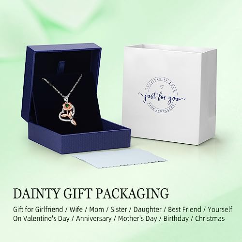Wedding Anniversary Necklace Ideas Gift For Her Birthday Gifts For Birthday Women Her Jewelry For Girl Girlfriend Jewelry For Womens Gifts S925 Sterling Silver Diamond Rose Necklaces For Wife Valentines Day Christmas Wedding Necklaces(Silver-05-May-Emerald) #TOP3