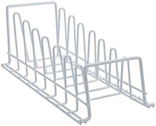 Organize It All 1902W Vinyl Coated Kitchen Wire Lid Plate Rack - White