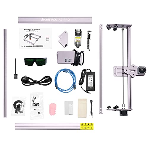 Littlehanson A5 Pro 40W Protección Ocular Máquina de Grabado láser Intervalo de Grabado de 410x400 mm Toda la Estructura de aleación de Aluminio Cover