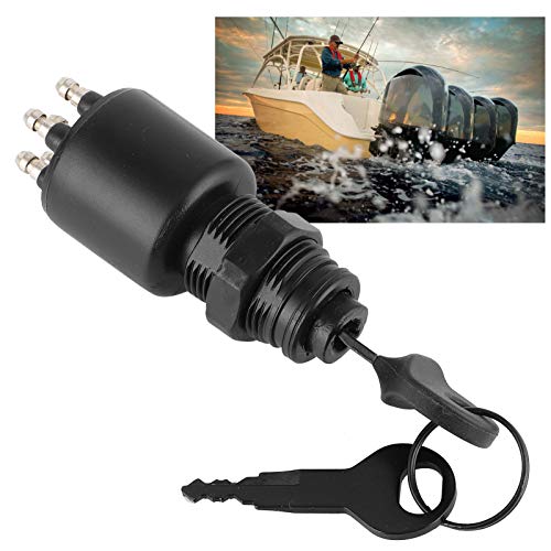 Qiilu Ignition Key Switch, Outboard Ignition Switch 5005801 175974 With Safety Lanyard Fit For Evinrude/Johnson/Brp #TOP2