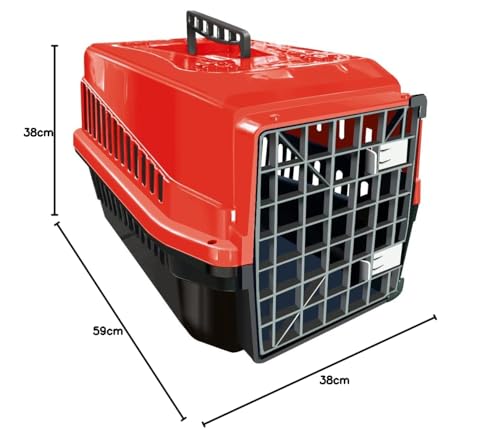 Caixa De Transporte Cachorro Cães E Gato Médio Porte Espaçosa N5 (Vermelha)