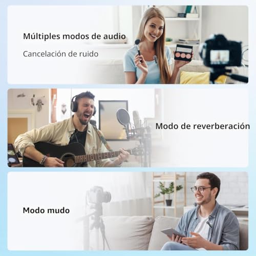 Micrófono lavalier inalámbrico con reducción de ruido para vídeo 7