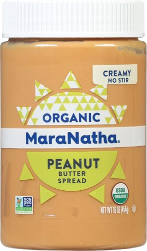 Image of MaraNatha Organic Creamy Peanut Butter Spread,No Stir,16 Ounce Jar,(Pack of 6)