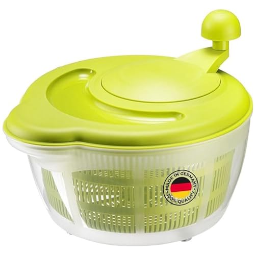Westmark Salatschleuder, Fassungsvermögen: 5 Liter, ø 26 cm, Kunststoff, BPA-frei, Fortuna, 2432226A apfelgrün/transparent – Ansicht 1