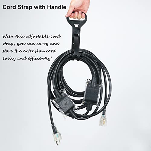 Erboelec 20 Amp Extension Cord Multi Outlet,30 Feet 12 Gauge 9 Outlets,5-20P To 5-15/5-20R 2 Lighted 4-Outlet Splitters,Etl Listed #TOP5
