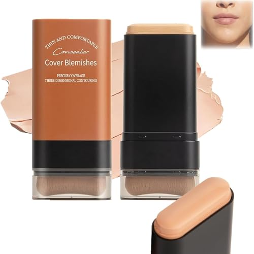 2025 Stick coreano de base de maquillaje hidratante ligera con brocha, 2 en 1 Stick de lujo antiarrugas, corrector instantáneo sin imperfecciones (04#)