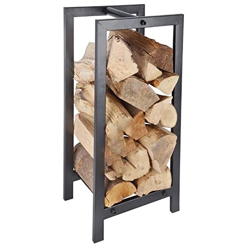 Estante rectangular para leña de pie, resistente al óxido, resistente a la intemperie, almacenamiento de leña para patio, terraza, chimenea, porche trasero