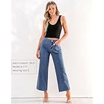 Baggy Jeans Damen High Waist Straight Leg Jeans Mit Taschen 7/8 Hose Damen Sommer – Bild 5