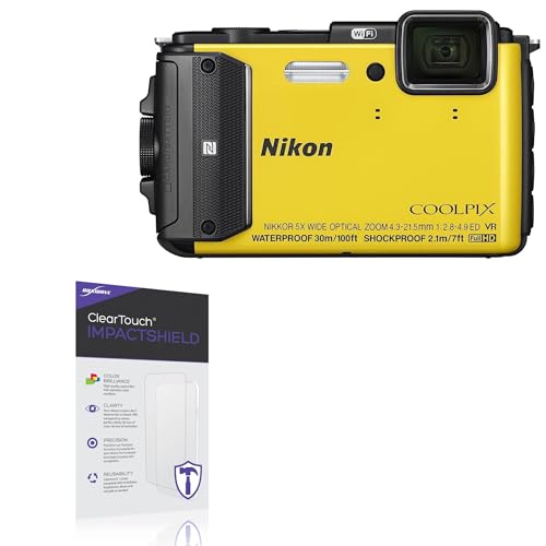BoxWave Screen Protector Compatible with Nikon Coolpix AW130 - ClearTouch ImpactShield (2-Pack), Impenetrable Screen Protector Flexible Film