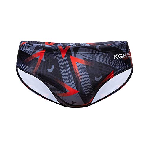 KGKE Mens Sexy Swim Briefs Camo Pattern Bikini Swimsuit for Men (Geometric Brown, M)