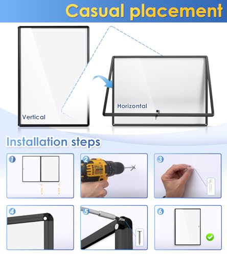 Image of SWANCROWN Wall Board 9 x A4 with Lock, Magnetic Whiteboard