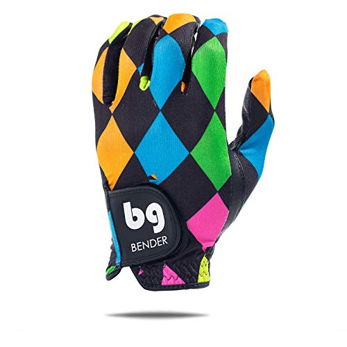 Bender Gloves - Men's Golf Glove, Durable Spandex Material, Unique Golf Gloves Men Right Handed Golfer (Wear On Left)