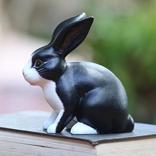 Novica Inquisitive Dutch Rabbit Wood Sculpture #TOP3