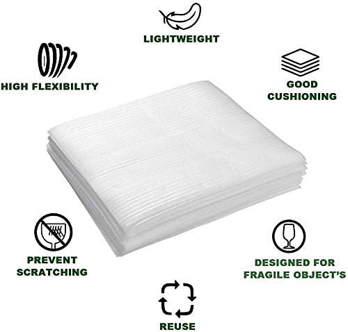 50Pcs Cushion Foam Sheets,Eyluck 12 X 12 Inch Safely Wrap To Protect Dishes, Glasses, Plates And Fragile Items For Moving Boxes,White #TOP2