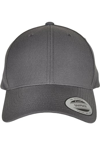 Flexfit Yupoong Unisex Premium Curved Visor Snapback Cap, Darkgrey, one Size