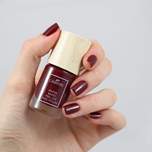 LaNature wasserbassierter Nagellack-Dunkles samtiges Rot- VEGAN - Waterbased Peel-Off Nail Polish - Red Rose, 10 ml – Bild 3