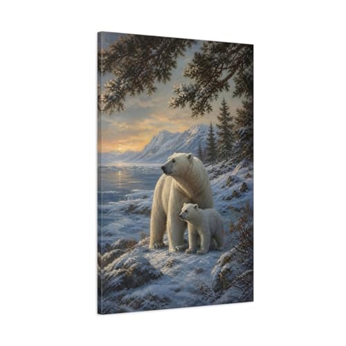 Polar Canvas Wall Art Print, tableau réaliste haut de gamme de 60x90 cm